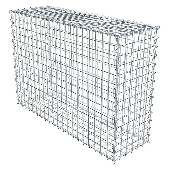 Gabiona Gabione - 100 x 30 x 70 cm, Metall, Maschenbreite: 50 mm, Maschenhöhe: 50 mm - Ein rechteckiger Gabionenkorb aus verzinktem Drahtgeflecht, ideal für den Garten- und Landschaftsbau, bietet Stabilität und modernes Design.
