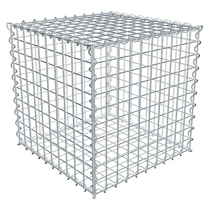 Gabiona Gabione - 50 x 50 x 50 cm, Metall, Maschenbreite: 50 mm, Maschenhöhe: 50 mm - Drahtgitterbox für Gabionen, stabil und robust. Ideal für Landschaftsbau und Gartengestaltung, vielseitig einsetzbar.