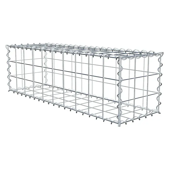 Gabiona Gabione - 100 x 30 x 30 cm, Metall, Maschenbreite: 100 mm, Maschenhöhe: 100 mm - Ein rechteckiger Gabionenkorb aus verzinktem Drahtgeflecht, ideal für Gartenbau und Landschaftsgestaltung. Robuste Bauweise für vielseitige Anwendungen.