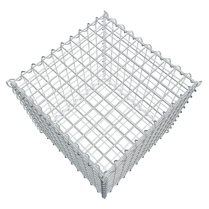 Gabiona Gabione - 50 x 50 x 50 cm, Metall, Maschenbreite: 50 mm, Maschenhöhe: 50 mm - Ein Drahtgitterkorb, ideal für den Garten- und Landschaftsbau, bietet stabilen Halt für Steine und Erden.