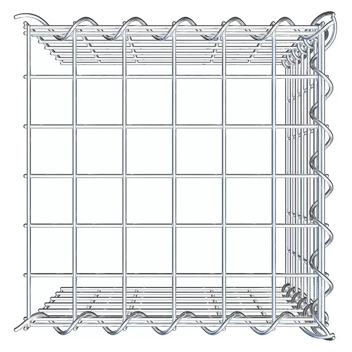Gabiona Gabione Typ 4 - Zum Anbau in Länge & Höhe, 30 x 30 x 30 cm, Stahl, Maschenbreite: 50 mm, Maschenhöhe: 50 mm, Spirale - Leerer Gabionenkorb aus verzinktem Stahldrahtgeflecht.