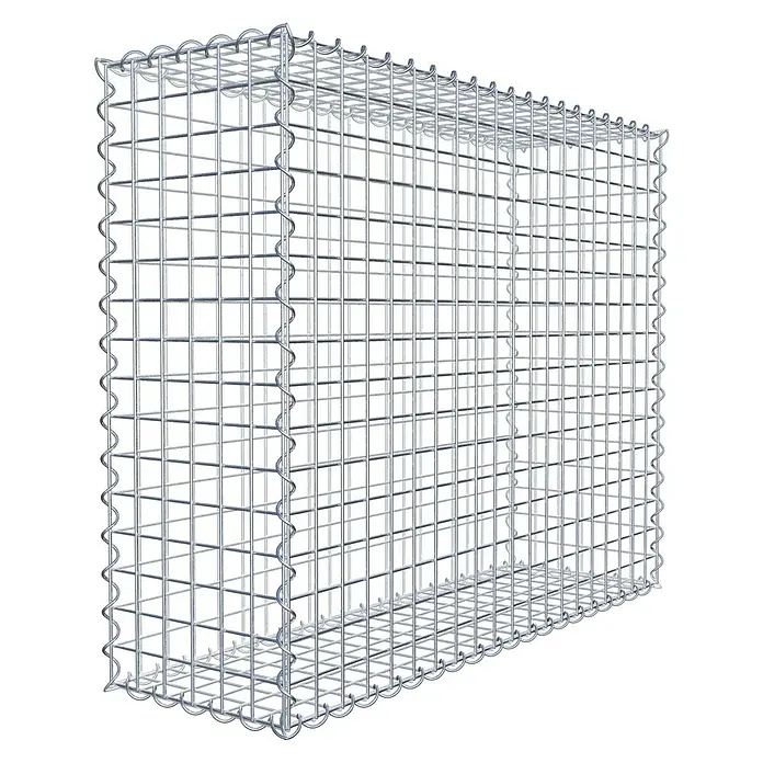 Gabiona Gabione - 100 x 30 x 80 cm, Metall, Maschenbreite: 50 mm, Maschenhöhe: 50 mm - Ein Gabionenkorb aus Drahtgeflecht, ideal für Gartenbau oder Landschaftsgestaltung, bietet Stabilität und Struktur für Steine oder Erde.