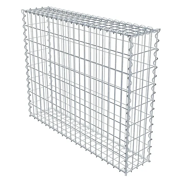 Gabiona Gabione - 100 x 20 x 80 cm, Metall, Maschenbreite: 50 mm, Maschenhöhe: 100 mm - Gabione aus Drahtgeflecht zur Gestaltung von Gärten und Außenanlagen. Robuste Konstruktion für vielseitige Anwendungen im Landschaftsbau.