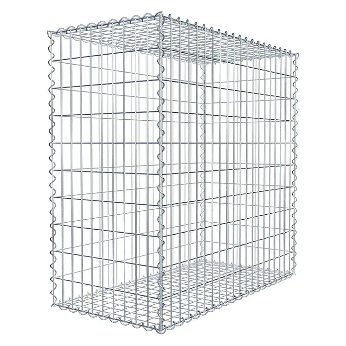 Gabiona Gabione - 100 x 50 x 100 cm, Metall, Maschenbreite: 50 mm, Maschenhöhe: 100 mm - Ein detailliertes Bild eines Gabionenkorbs, ideal für Gartenbau und Landschaftsgestaltung, mit robustem Drahtgeflecht.