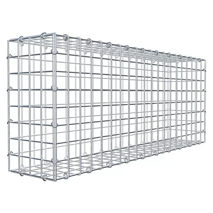 Gabiona Gabione - 100 x 20 x 40 cm, Stahl, Maschenbreite: 50 mm, Maschenhöhe: 50 mm, C-Ring - Metall-Gabionenkorb mit quadratischer Masche.
