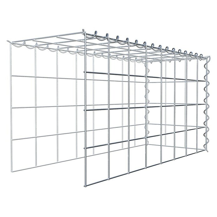 Gabiona Gabione Typ 4 (Zum Anbau in Länge & Höhe, 80 x 30 x 40 cm, Stahl, Maschenbreite: 100 mm, Maschenhöhe: 100 mm, Spirale) | BAUHAUS