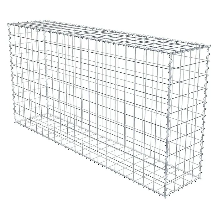 Gabiona Gabione - 200 x 40 x 100 cm, Metall, Maschenbreite: 100 mm, Maschenhöhe: 100 mm - Gabionen-Drahtkorb für den Garten- und Landschaftsbau. Robuste Konstruktion zur Befüllung mit Steinen oder anderen Materialien.
