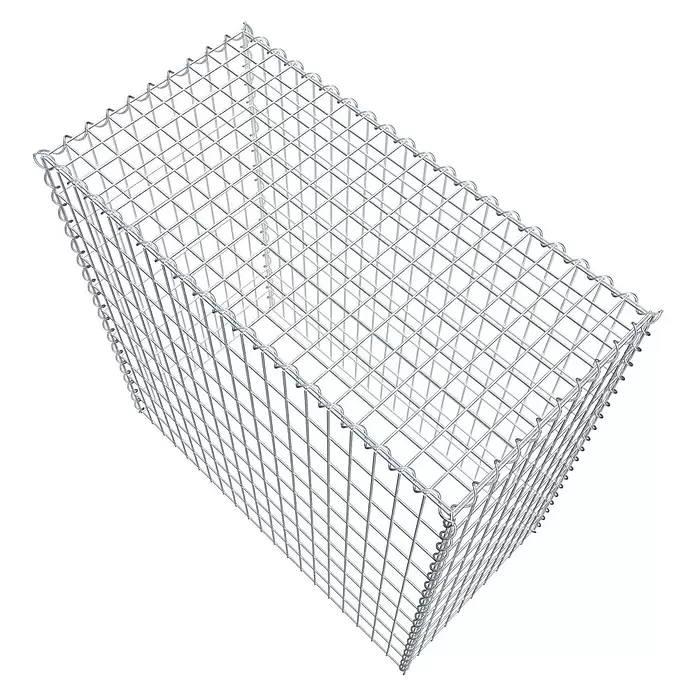 Gabiona Gabione Typ 3 - Zum Anbau in der Höhe, 100 x 50 x 100 cm, Stahl, Maschenbreite: 50 mm, Maschenhöhe: 100 mm, Spirale - Leerer rechteckiger Gabionenkorb aus verzinktem Stahldrahtgeflecht.