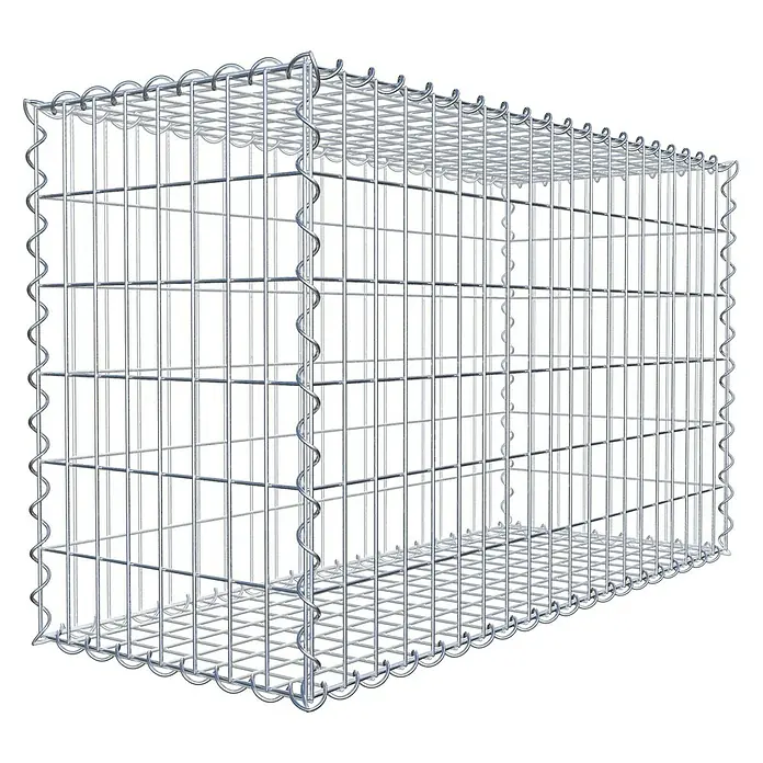 Gabiona Gabione - 100 x 40 x 60 cm, Metall, Maschenbreite: 50 mm, Maschenhöhe: 100 mm - Drahtschotterkorb, Gabione oder Steinkorb aus verzinktem Drahtgeflecht zur Hangbefestigung oder als dekoratives Element für den Garten.