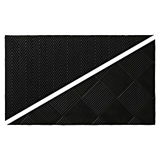 Felpudo antideslizante reversible Timanti (Negro, 75 x 45 cm, Goma de PVC)