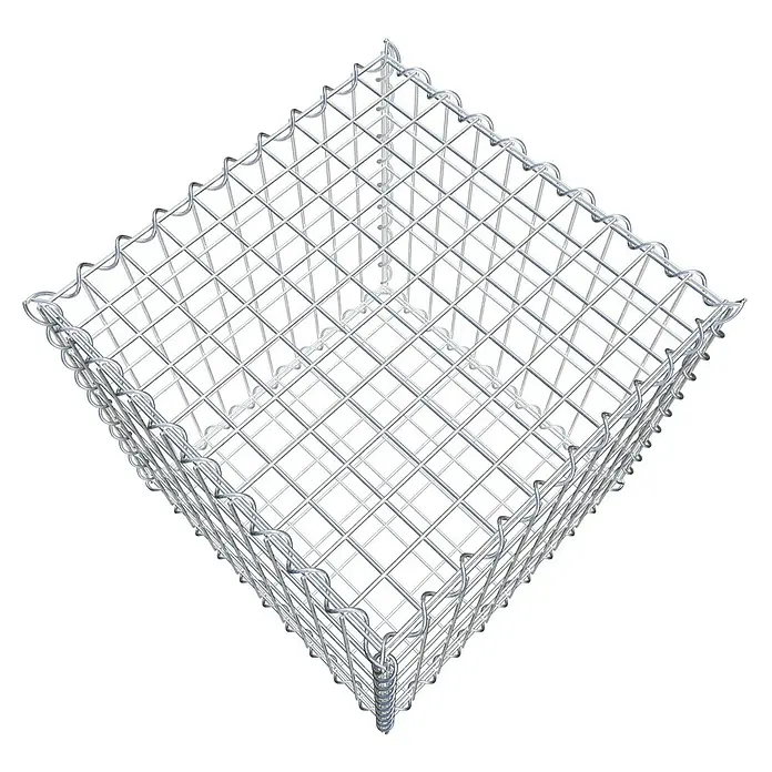Gabiona Gabione - 50 x 50 x 50 cm, Metall, Maschenbreite: 50 mm, Maschenhöhe: 100 mm - Ein Drahtgitterkorb, ideal für Gabionen oder als dekoratives Element für den Garten. Die Gitterstruktur ist stabil und vielseitig einsetzbar.