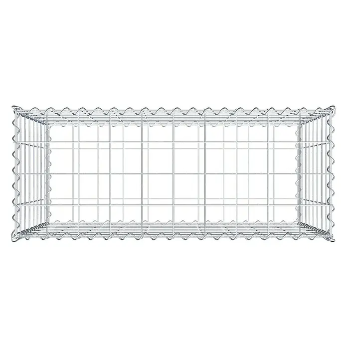 Gabiona Gabione - 100 x 40 x 80 cm, Metall, Maschenbreite: 100 mm, Maschenhöhe: 100 mm - Ein rechteckiger Gabionenkorb aus verzinktem Drahtgeflecht zur Hangbefestigung oder als dekoratives Element im Garten. Robust und vielseitig einsetzbar.