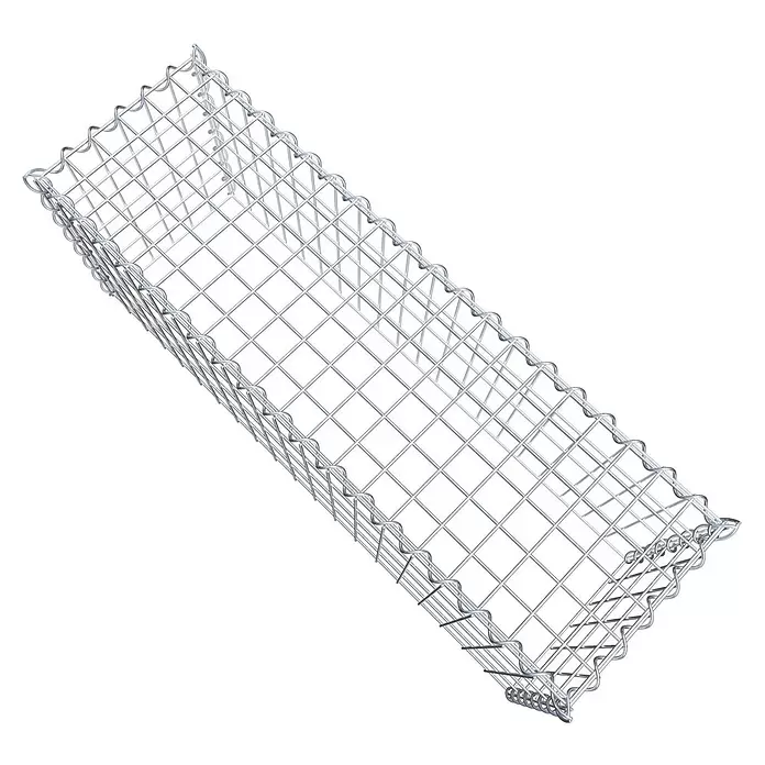 Gabiona Gabione Typ 3 - Zum Anbau in der Höhe, 100 x 30 x 40 cm, Stahl, Maschenbreite: 50 mm, Maschenhöhe: 100 mm, Spirale - Rechteckiger Gabionenkorb aus Metallgitter.