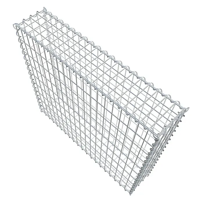 Gabiona Gabione - 100 x 20 x 90 cm, Metall, Maschenbreite: 50 mm, Maschenhöhe: 100 mm - Bild eines Gabionenkorbs, einer Drahtkonstruktion zur Steinspeicherung und Hangbefestigung, ideal für Landschaftsbau und Erosionsschutz.
