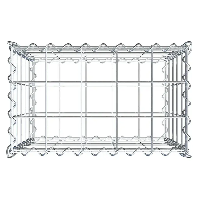 Gabiona Gabione - 50 x 30 x 50 cm, Metall, Maschenbreite: 100 mm, Maschenhöhe: 100 mm - Abbildung eines Gabionenkorbs aus verzinktem Stahl, der Stabilität und Langlebigkeit für vielfältige Anwendungen im Garten bietet.