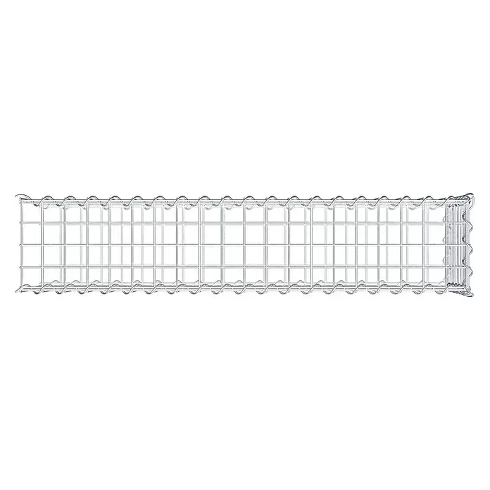 Gabiona Gabione Typ 2 - Zum Anbau in der Länge, 100 x 20 x 30 cm, Stahl, Maschenbreite: 50 mm, Maschenhöhe: 50 mm, Spirale - Rechteckiger Gabionenkorb aus verzinktem Draht, leer.