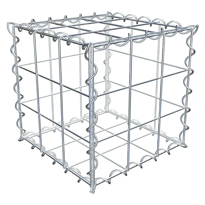 Gabiona Gabione - 30 x 30 x 30 cm, Metall, Maschenbreite: 100 mm, Maschenhöhe: 100 mm - Ein würfelförmiger Gabionenkorb aus verzinktem Draht, ideal für den Garten- und Landschaftsbau. Robust und vielseitig einsetzbar.