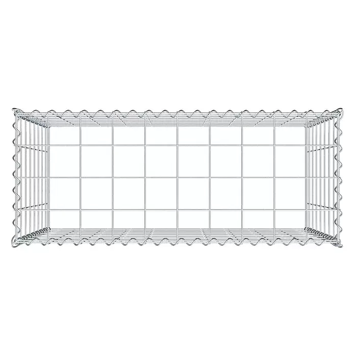 Gabiona Gabione Typ 3 - Zum Anbau in der Höhe, 100 x 40 x 80 cm, Stahl, Maschenbreite: 100 mm, Maschenhöhe: 100 mm, Spirale - Rechteckiger Gabionenkorb aus Drahtgitter, leer und füllbereit, mit Spiralverbindern an den Ecken.