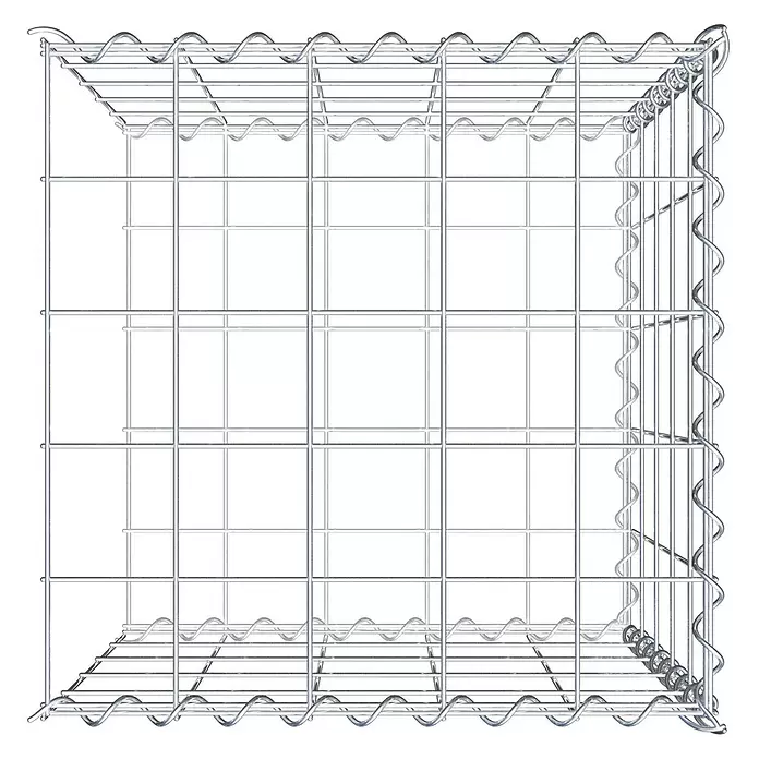 Gabiona Gabione Typ 2 - Zum Anbau in der Länge, 50 x 50 x 50 cm, Stahl, Maschenbreite: 100 mm, Maschenhöhe: 100 mm, Spirale - Leerer verzinkter Stahl-Gabionenkorb, kubisch, für Steinbefüllung.