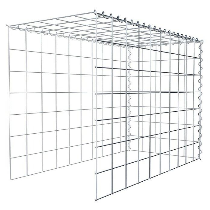 Gabiona Gabione Typ 4 (Zum Anbau in Länge & Höhe, 100 x 50 x 70 cm, Stahl, Maschenbreite: 100 mm, Maschenhöhe: 100 mm, Spirale) | BAUHAUS
