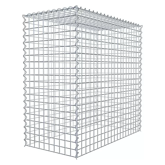 Gabiona Gabione Typ 3 - Zum Anbau in der Höhe, 100 x 50 x 100 cm, Stahl, Maschenbreite: 50 mm, Maschenhöhe: 50 mm, Spirale - Leerer rechteckiger Gabionenkorb aus verzinktem Stahldrahtgeflecht, mit Spiralverbindern montiert.