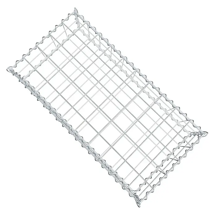 Gabiona Gabione - 100 x 50 x 20 cm, Metall, Maschenbreite: 100 mm, Maschenhöhe: 100 mm - Das Bild zeigt eine Gabionen-Drahtgitterbox, ideal für den Garten- und Landschaftsbau, mit einer robusten Konstruktion für vielfältige Anwendungen.