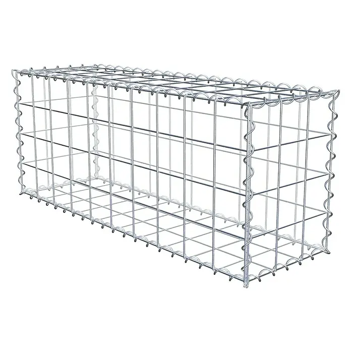 Gabiona Gabione - 100 x 30 x 40 cm, Metall, Maschenbreite: 100 mm, Maschenhöhe: 100 mm - Gabionenkorb aus verzinktem Stahl. Ideal für Garten- und Landschaftsbau, bietet robusten und langlebigen Halt für Steine oder andere Füllmaterialien.