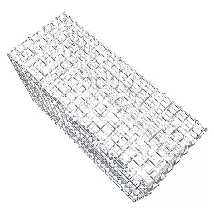 Gabiona Gabione - 100 x 40 x 60 cm, Stahl, Maschenbreite: 50 mm, Maschenhöhe: 50 mm - Silberfarbener Drahtgeflecht-Gabionenkorb für Bau und Landschaftsgestaltung.
