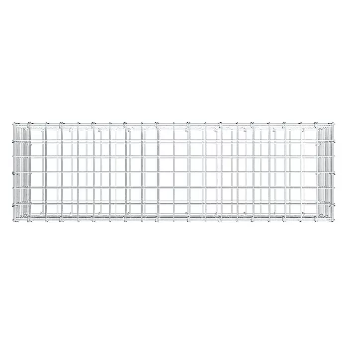 Gabiona Gabione - 100 x 30 x 30 cm, Stahl, Maschenbreite: 50 mm, Maschenhöhe: 50 mm - Rechteckiger Drahtgitterkorb aus silbernem Metall, geeignet für Lagerung oder Gabionen.