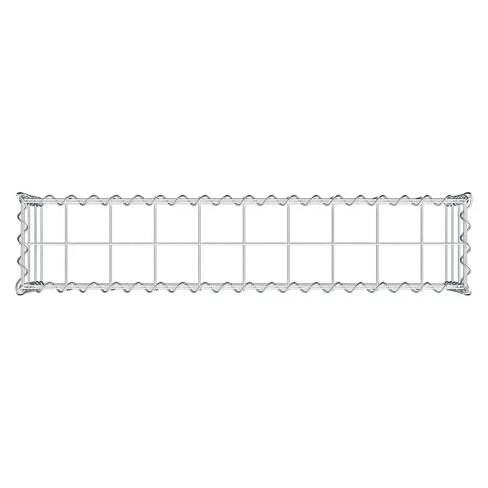 Gabiona Gabione Typ 3 - 100 x 20 x 30 cm, Maschenbreite: 100 mm, Maschenhöhe: 100 mm, Spirale, Zum Anbau in der Höhe - Rechteckiger Gabionenkorb-Rahmen aus verzinktem Silberdrahtgeflecht.