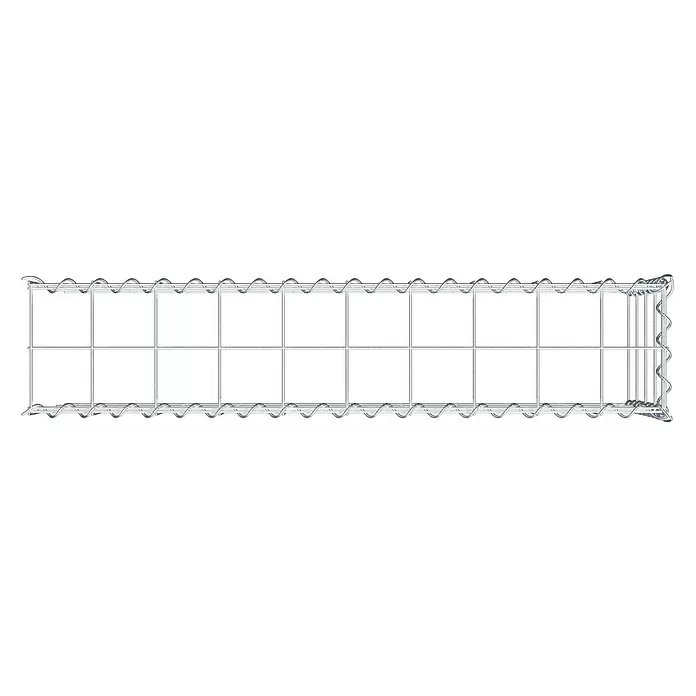 Gabiona Gabione Typ 4 - Zum Anbau in Länge & Höhe, 100 x 20 x 40 cm, Stahl, Maschenbreite: 100 mm, Maschenhöhe: 100 mm, Spirale - Rechteckiges Drahtgitterelement aus verzinktem Metall mit Spiralverbindern für Gabionen.