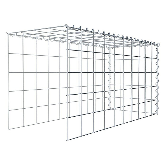 Gabiona Gabione Typ 4 (Zum Anbau in Länge & Höhe, 100 x 40 x 50 cm, Stahl, Maschenbreite: 100 mm, Maschenhöhe: 100 mm, Spirale) | BAUHAUS