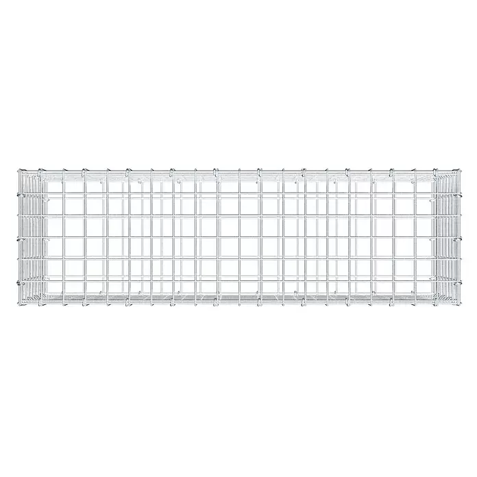Gabiona Gabione - 100 x 30 x 40 cm, Stahl, Maschenbreite: 50 mm, Maschenhöhe: 50 mm - Leerer, rechteckiger Gabionenkorb aus silberfarbenem, verzinktem Drahtgeflecht.