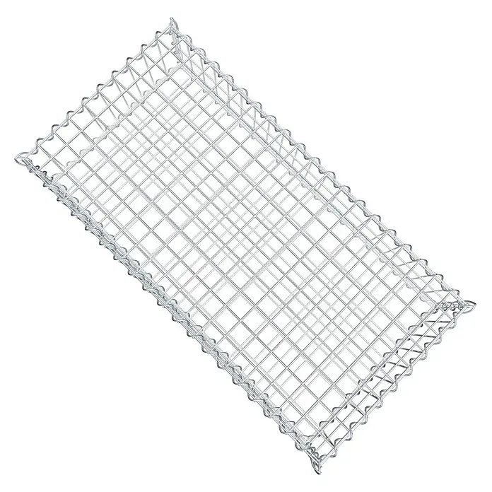Gabiona Gabione - 100 x 50 x 20 cm, Metall, Maschenbreite: 50 mm, Maschenhöhe: 100 mm - Ein rechteckiger Grillrost aus verchromtem Draht mit gewelltem Rand. Ideal zum Grillen von Speisen, die leicht durchfallen könnten.