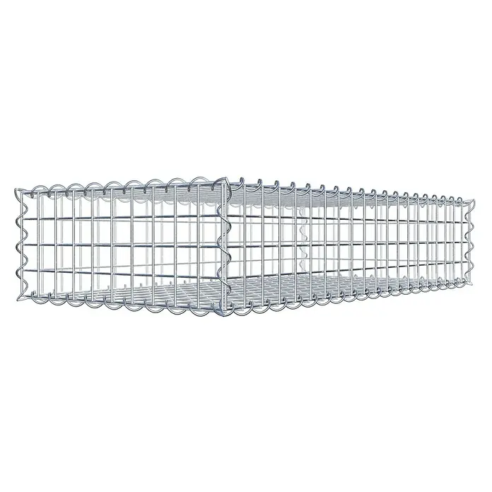 Gabiona Gabione - 100 x 50 x 20 cm, Metall, Maschenbreite: 50 mm, Maschenhöhe: 50 mm - Das Bild zeigt einen Gabionenkorb, eine Drahtkonstruktion zur Befüllung mit Steinen, ideal für den Garten- und Landschaftsbau.