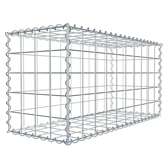Gabiona Gabione - 100 x 40 x 50 cm, Metall, Maschenbreite: 100 mm, Maschenhöhe: 100 mm - Gabione aus verzinktem Drahtgeflecht.