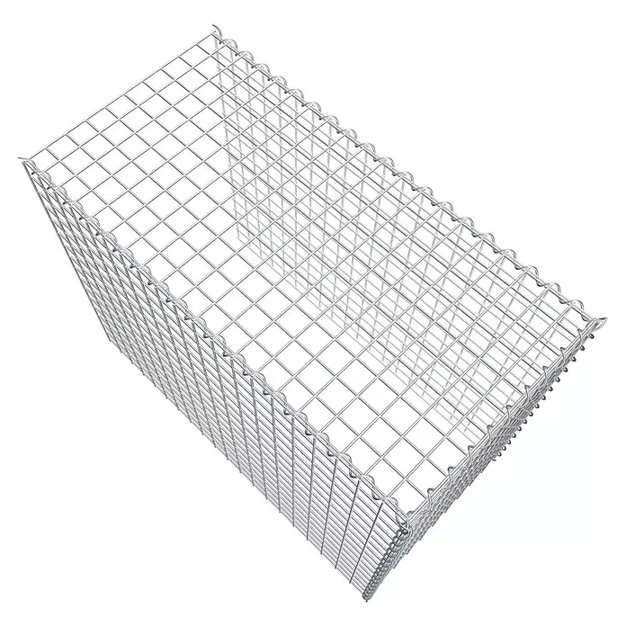 Gabiona Gabione Typ 4 - Zum Anbau in Länge & Höhe, 100 x 50 x 80 cm, Stahl, Maschenbreite: 50 mm, Maschenhöhe: 50 mm, Spirale - Rechteckiger Gabionenkorb aus silbernem verzinktem Stahldrahtgeflecht, leer und bereit zum Befüllen.