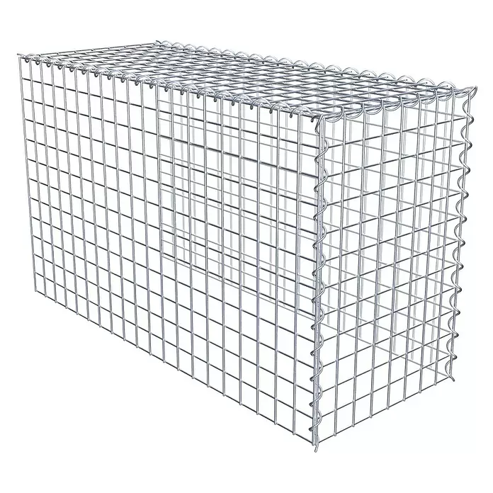 Gabiona Gabione Typ 4 - Zum Anbau in Länge & Höhe, 100 x 40 x 60 cm, Stahl, Maschenbreite: 50 mm, Maschenhöhe: 50 mm, Spirale - Rechteckiger Gabionenkorb aus verzinktem Stahldrahtgeflecht.