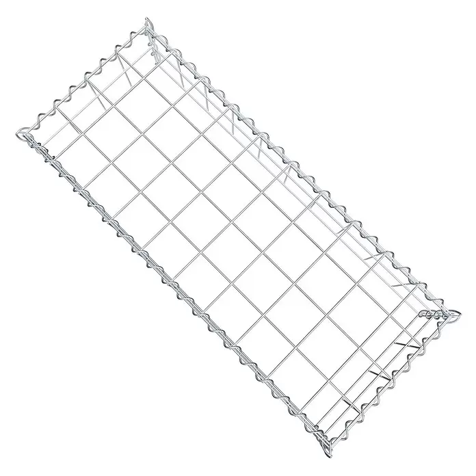 Gabiona Gabione Typ 3 - Zum Anbau in der Höhe, 100 x 40 x 20 cm, Stahl, Maschenbreite: 100 mm, Maschenhöhe: 100 mm, Spirale - Rechteckiger Gabionenkorb aus silbernem Drahtgeflecht, leer und montagefertig.