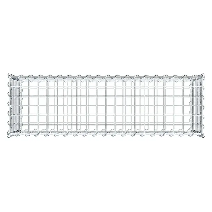Gabiona Gabione - 100 x 30 x 40 cm, Metall, Maschenbreite: 50 mm, Maschenhöhe: 50 mm - Draufsicht auf einen Gabionenkorb, ein Drahtgeflechtbehälter zur Befüllung mit Steinen, für den Garten- und Landschaftsbau.