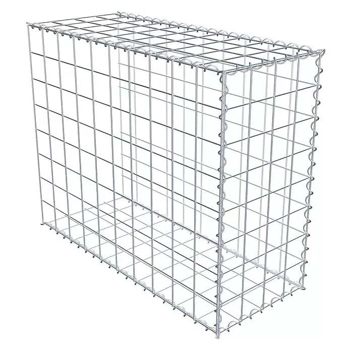 Gabiona Gabione Typ 2 - Zum Anbau in der Länge, 100 x 40 x 80 cm, Stahl, Maschenbreite: 100 mm, Maschenhöhe: 100 mm, Spirale - Leerer Gabionenkorb aus Metallgitter für Landschaftsbau oder Bauwesen.