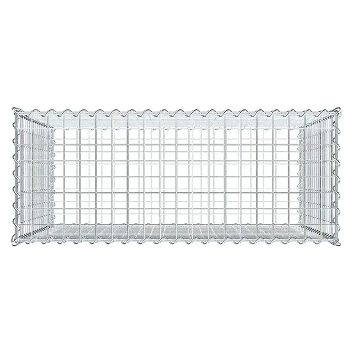 Gabiona Gabione - 100 x 40 x 90 cm, Metall, Maschenbreite: 50 mm, Maschenhöhe: 50 mm - Ein Gabionenkorb aus Drahtgeflecht. Die Gitterstruktur ist klar erkennbar, ideal für den Einsatz im Garten- und Landschaftsbau zur Befüllung mit Steinen.