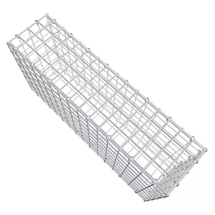Gabiona Gabione - 80 x 20 x 40 cm, Stahl, Maschenbreite: 50 mm, Maschenhöhe: 50 mm, C-Ring - Leerer rechteckiger Drahtgitter-Gabionenkorb aus verzinktem Stahl.