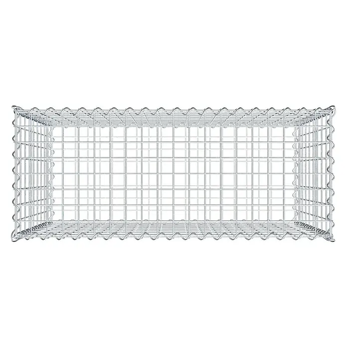 Gabiona Gabione - 100 x 40 x 90 cm, Metall, Maschenbreite: 50 mm, Maschenhöhe: 100 mm - Ein Gabionen-Steinkorb aus Drahtgeflecht. Der Steinkorb ist leer und hat eine rechteckige Form, ideal für den Gartenbau oder als dekoratives Element.
