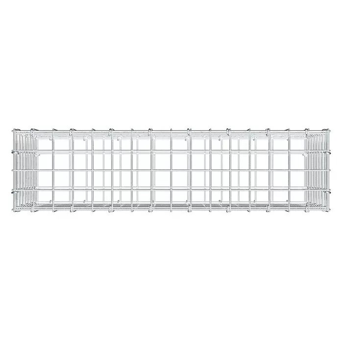 Gabiona Gabione - 80 x 20 x 40 cm, Stahl, Maschenbreite: 50 mm, Maschenhöhe: 50 mm, C-Ring - Rechteckiger Gabionenkorb aus silbernem verzinktem Stahldraht.