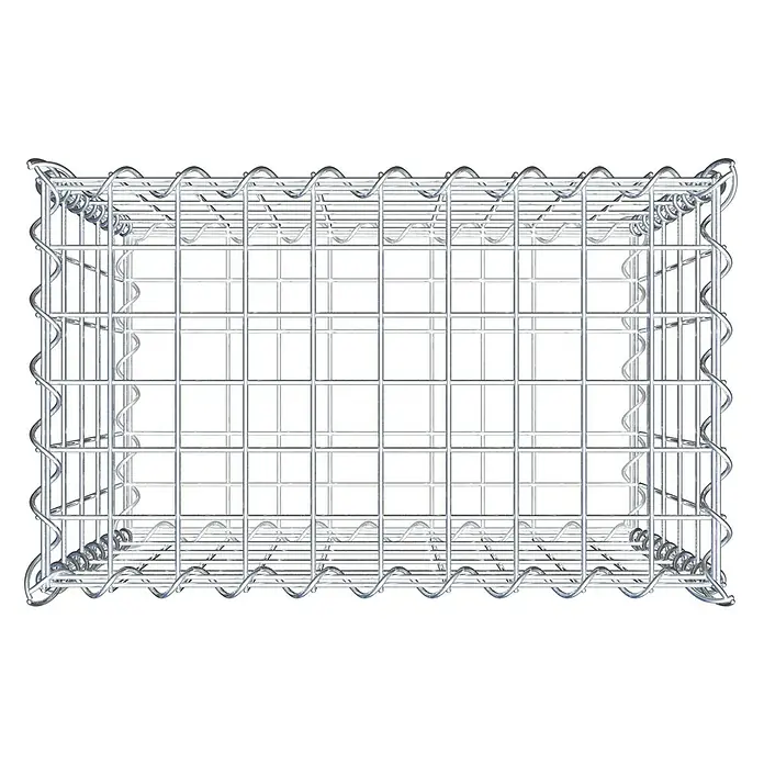 Gabiona Gabione - 50 x 30 x 50 cm, Metall, Maschenbreite: 50 mm, Maschenhöhe: 100 mm - Abbildung eines Gabionenkorbs aus verzinktem Drahtgeflecht, ideal für Garten- und Landschaftsbau, bietet Stabilität und modernes Design.