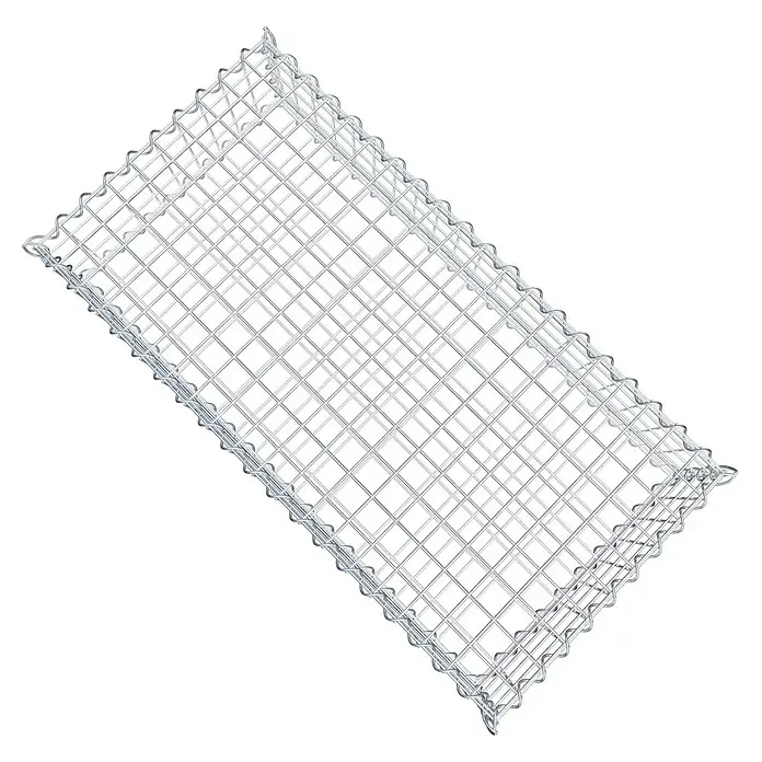 Gabiona Gabione - 100 x 50 x 20 cm, Metall, Maschenbreite: 50 mm, Maschenhöhe: 50 mm - Rechteckiger Grillrost aus verchromtem Draht, ideal für gleichmäßiges Grillen und einfache Reinigung.