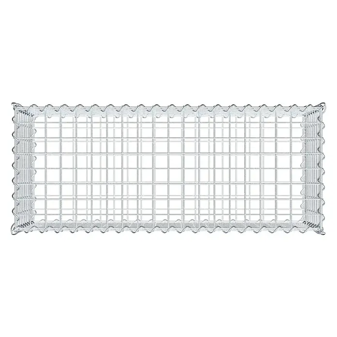 Gabiona Gabione - 100 x 40 x 40 cm, Metall, Maschenbreite: 50 mm, Maschenhöhe: 50 mm - Das Bild zeigt einen Gabionenkorb, ein Drahtgitter, der zur Befüllung mit Steinen oder anderen Materialien für den Landschaftsbau dient.