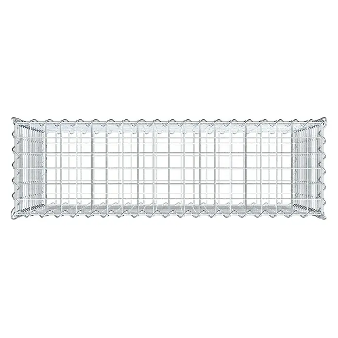 Gabiona Gabione - 100 x 30 x 70 cm, Metall, Maschenbreite: 50 mm, Maschenhöhe: 50 mm - Ein rechteckiger Gabionenkorb aus verzinktem Drahtgeflecht, ideal für Landschaftsbau und als dekoratives Element für den Garten.