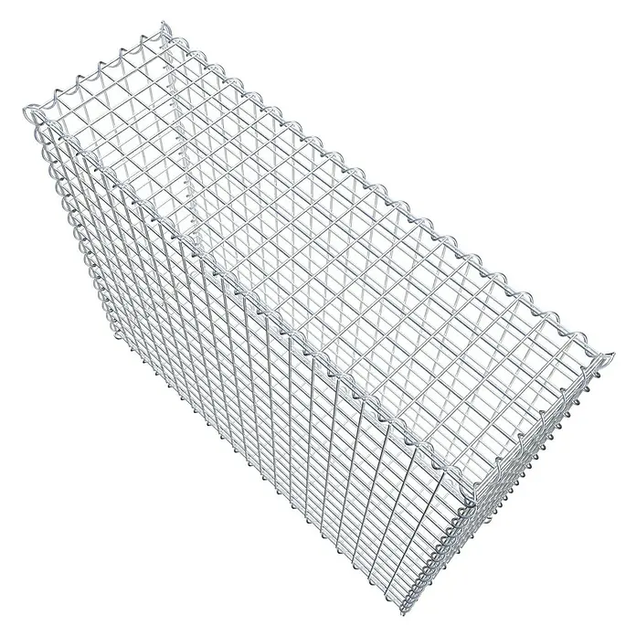 Gabiona Gabione100 x 30 x 80 cm, Metall, Maschenbreite: 50 mm, Maschenhöhe: 50 mm - Nahaufnahme eines Gabionen-Drahtkorbs, ideal für Landschaftsbau und Erosionsschutz. Stabil und langlebig.